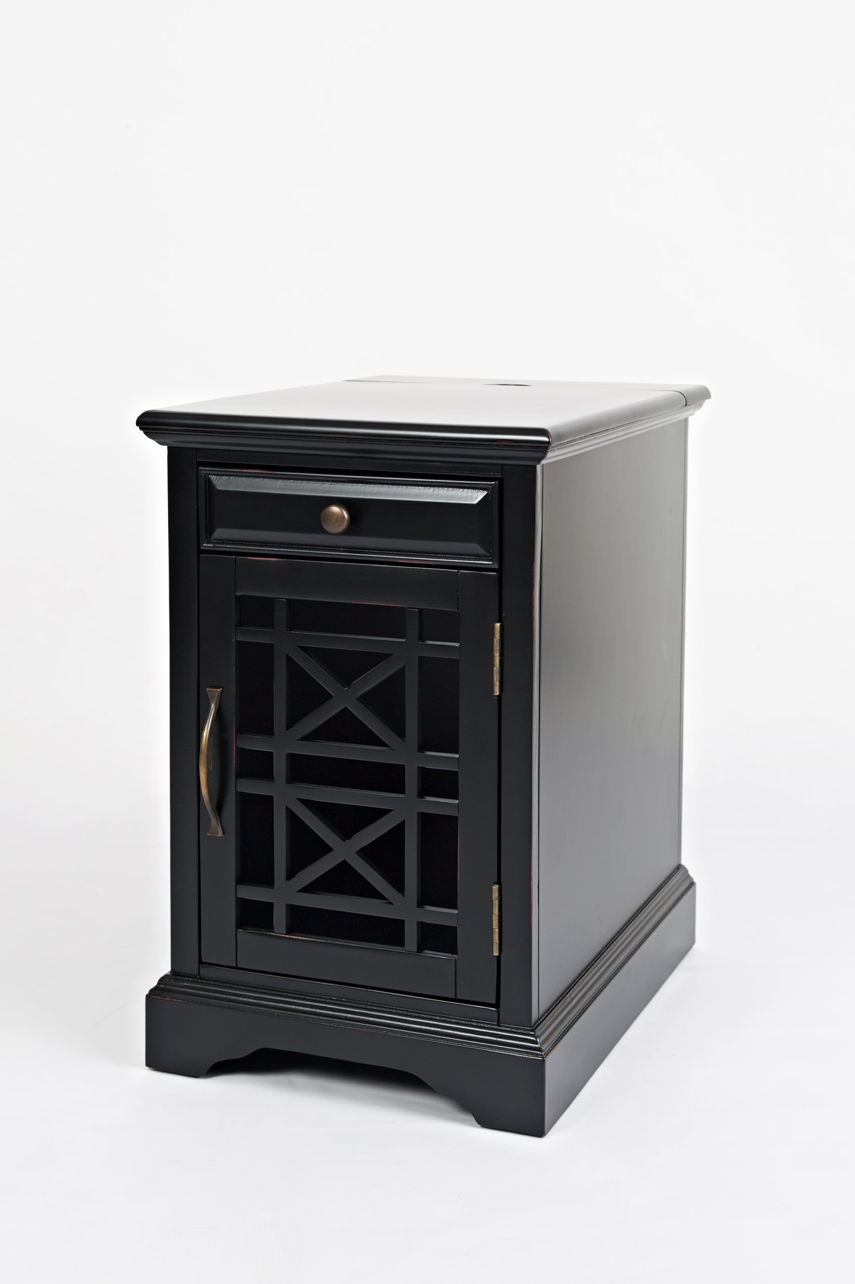 Craftsman Antique Black Power Chairside Table - Ornate Home