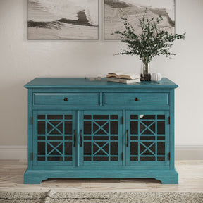 Craftsman Antique Blue 50 Media Unit - Ornate Home