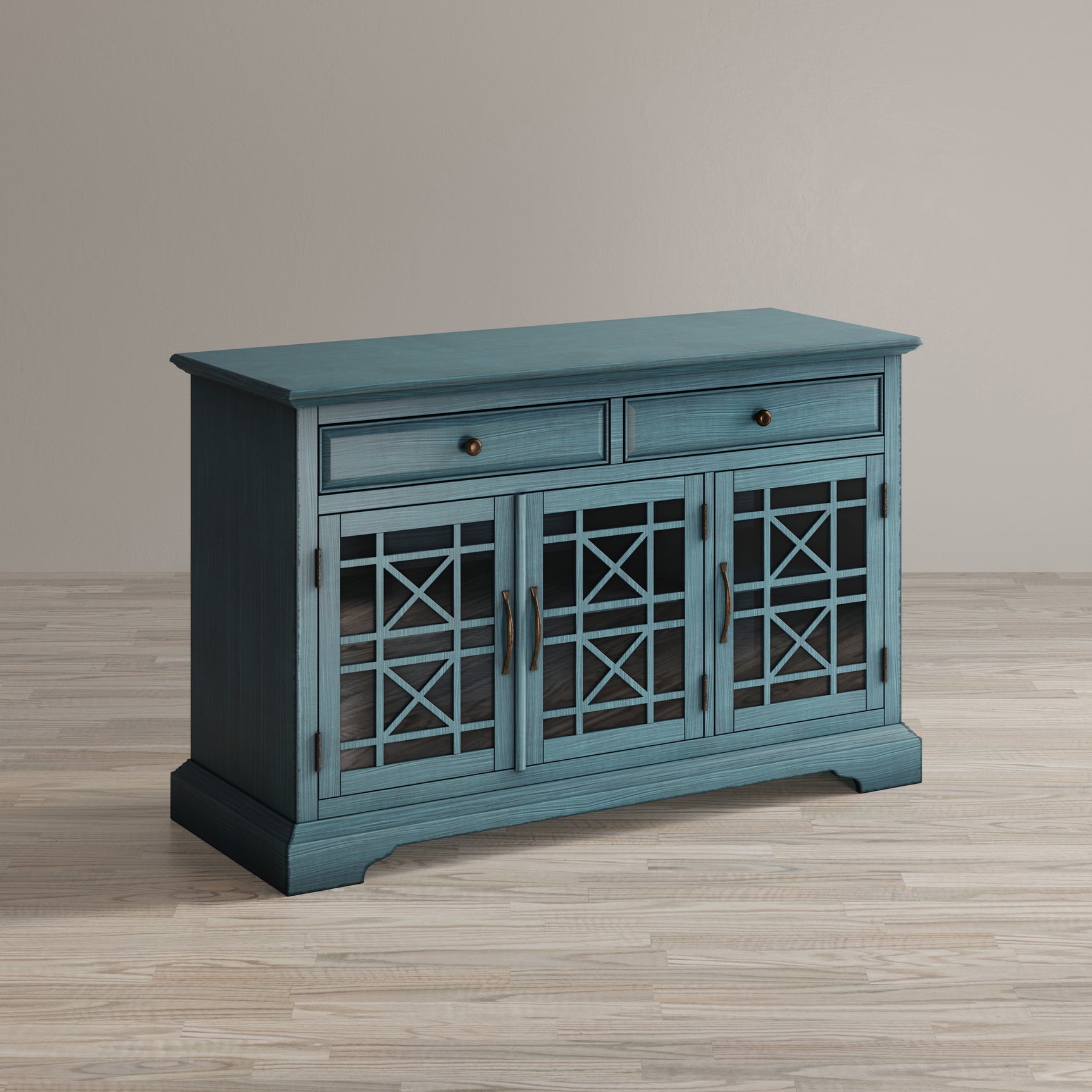 Craftsman Antique Blue 50 Media Unit - Ornate Home