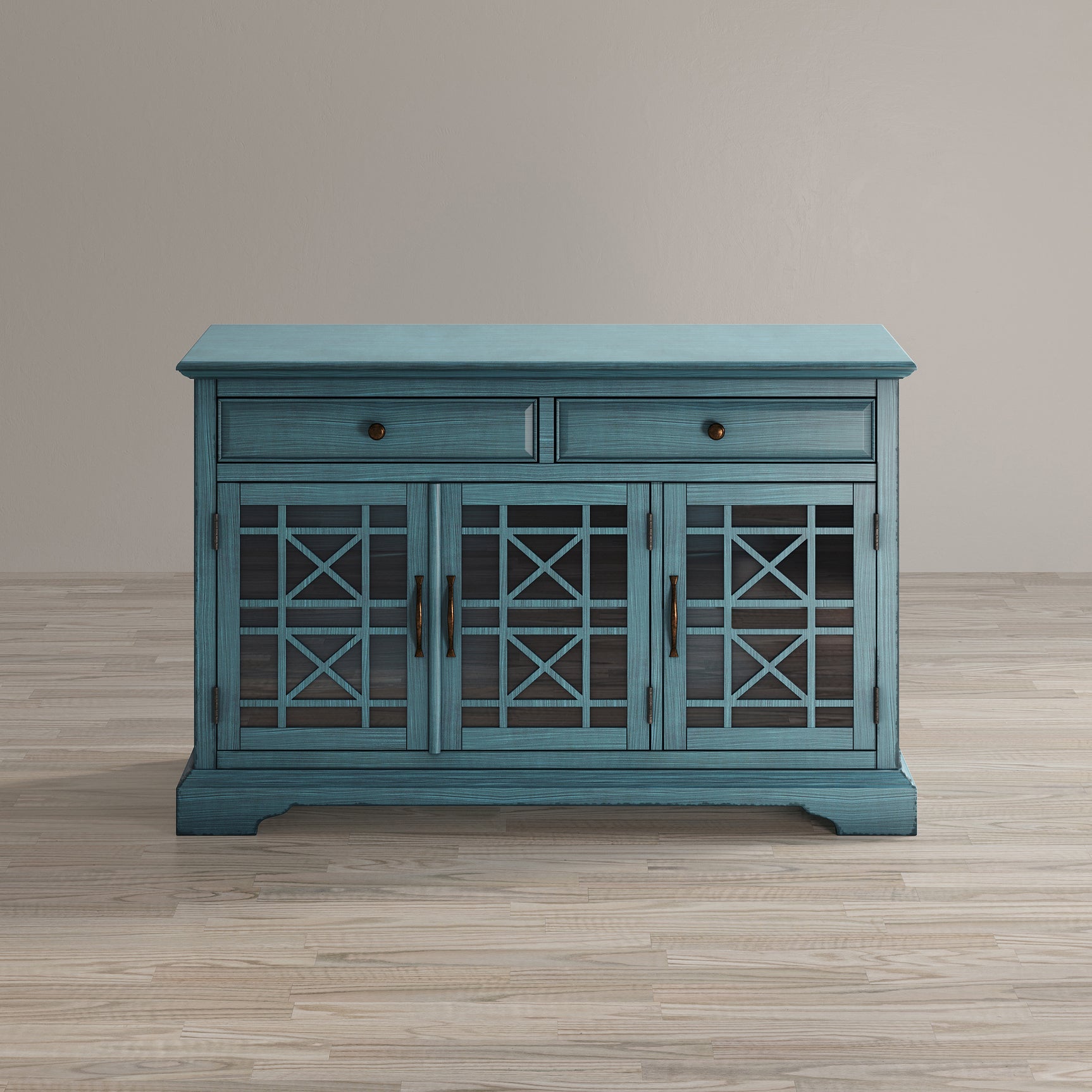 Craftsman Antique Blue 50 Media Unit - Ornate Home