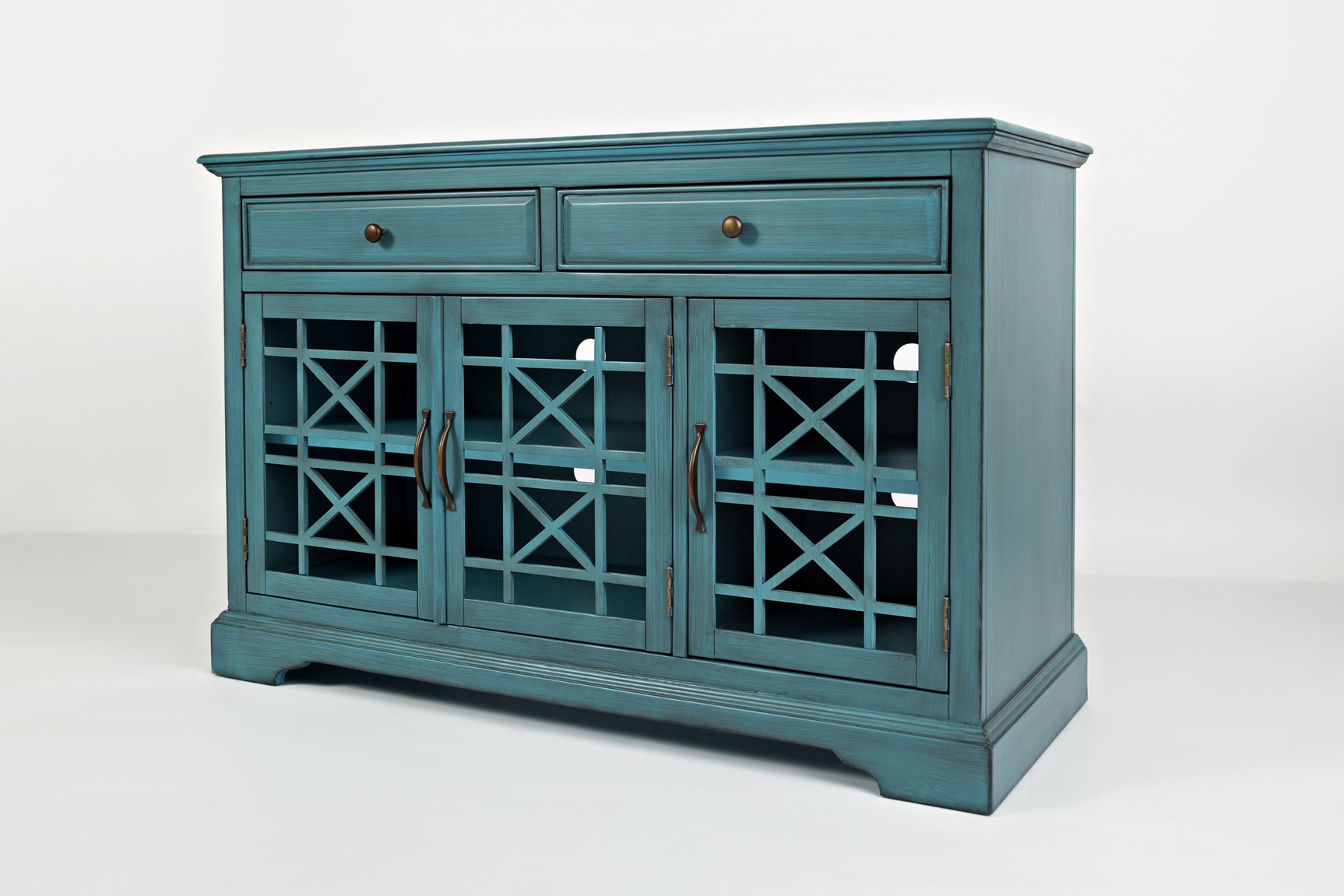 Craftsman Antique Blue 50 Media Unit - Ornate Home