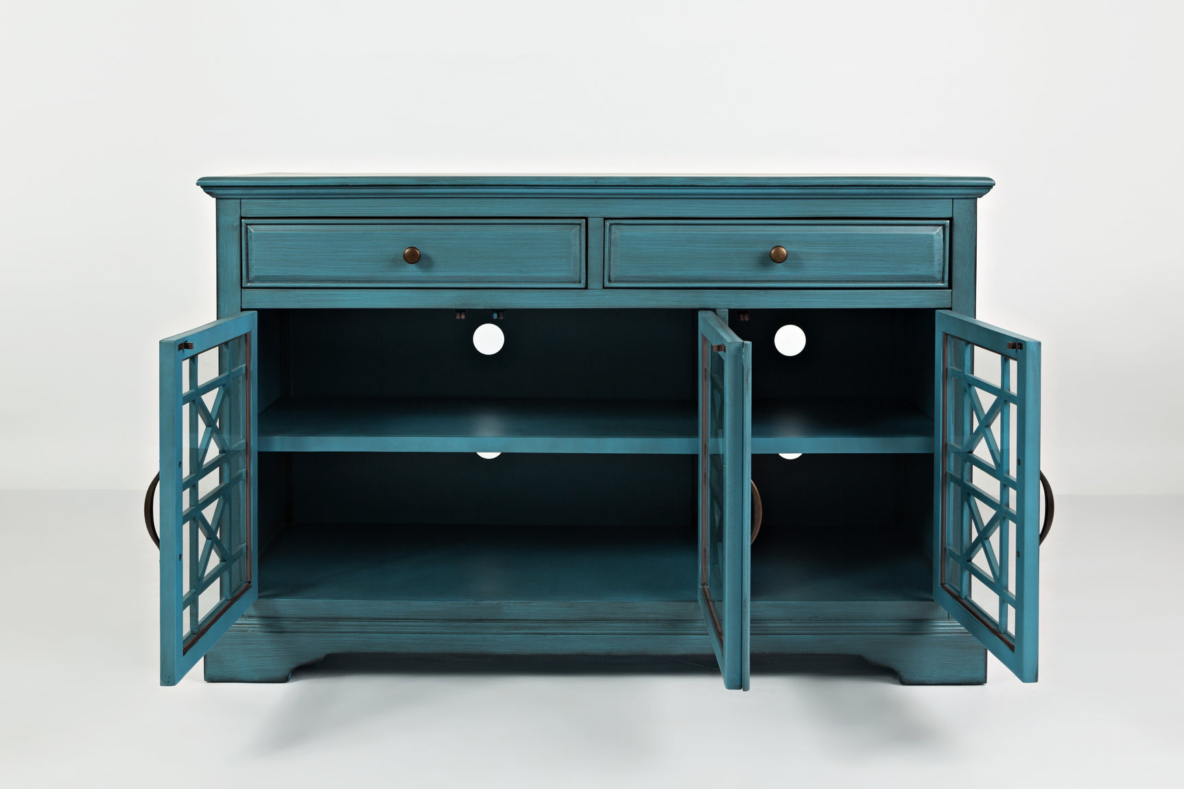 Craftsman Antique Blue 50 Media Unit - Ornate Home