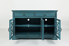 Craftsman Antique Blue 50 Media Unit - Ornate Home