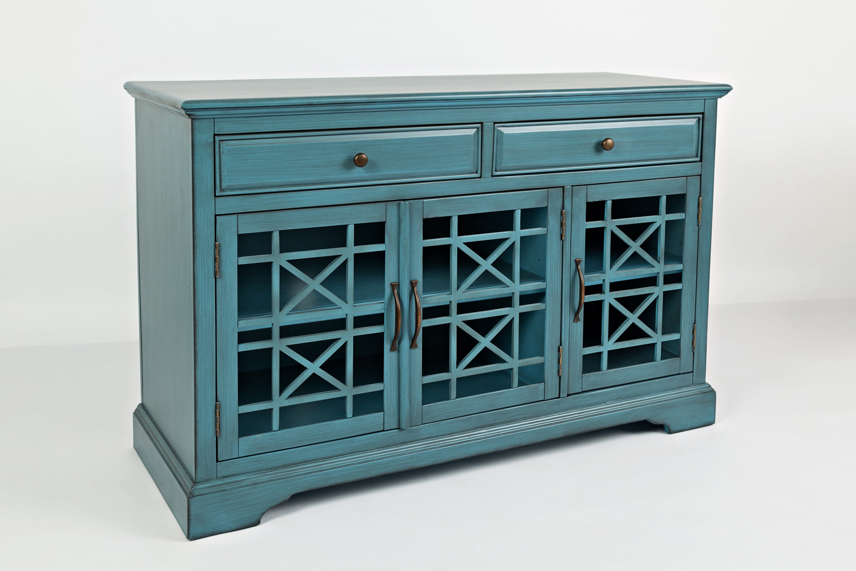 Craftsman Antique Blue 50 Media Unit - Ornate Home