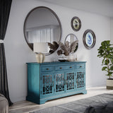 Craftsman Antique Blue 60 Media Unit - Ornate Home