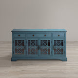 Craftsman Antique Blue 60 Media Unit - Ornate Home