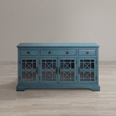 Craftsman Antique Blue 60 Media Unit - Ornate Home