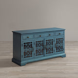 Craftsman Antique Blue 60 Media Unit - Ornate Home