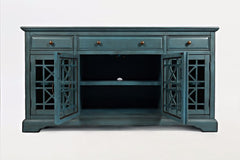 Craftsman Antique Blue 60 Media Unit - Ornate Home