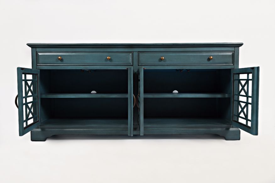 Craftsman Antique Blue 70 Media Unit - Ornate Home