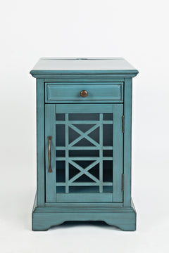 Craftsman Antique Blue Power Chairside Table - Ornate Home
