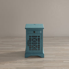 Craftsman Antique Blue Power Chairside Table - Ornate Home