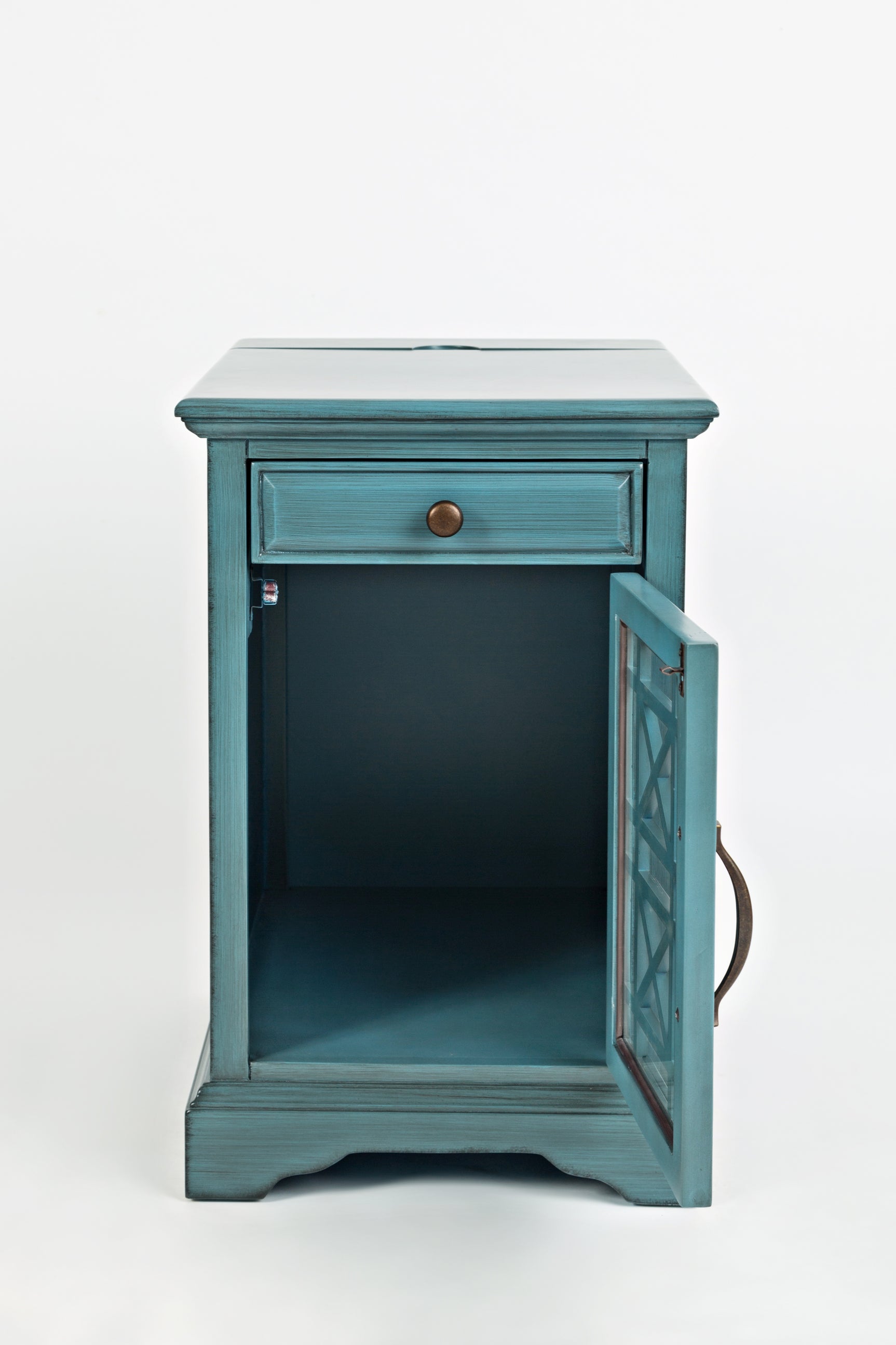 Craftsman Antique Blue Power Chairside Table - Ornate Home