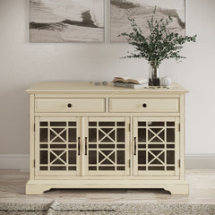 Craftsman Antique Cream 50 Media Unit - Ornate Home