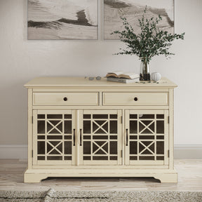 Craftsman Antique Cream 50 Media Unit - Ornate Home