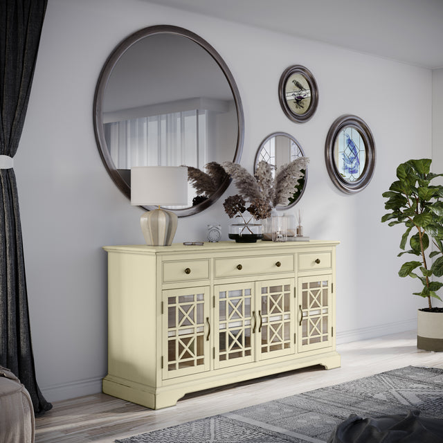 Craftsman Antique Cream 60 Media Unit - Ornate Home