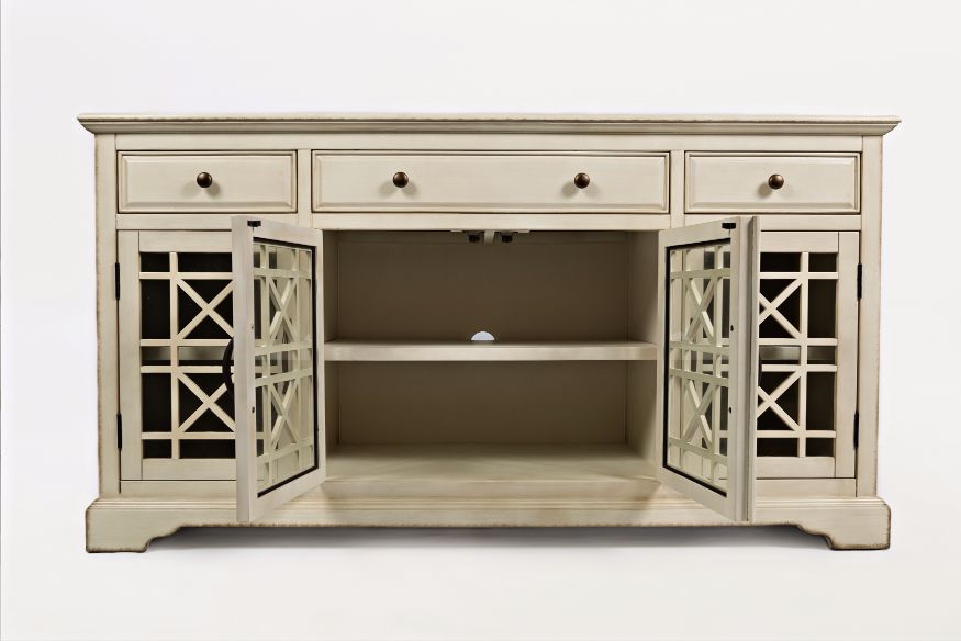 Craftsman Antique Cream 60 Media Unit - Ornate Home