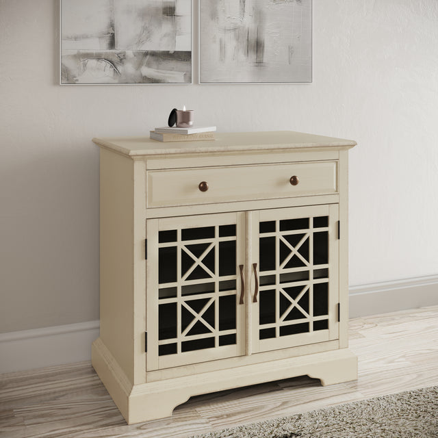 Craftsman Antique Cream Accent Chest - Ornate Home