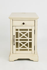 Craftsman Antique Cream Power Chairside Table - Ornate Home