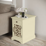 Craftsman Antique Cream Power Chairside Table - Ornate Home