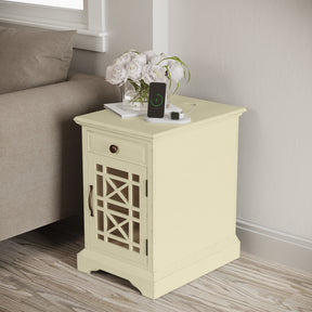Craftsman Antique Cream Power Chairside Table - Ornate Home