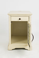 Craftsman Antique Cream Power Chairside Table - Ornate Home