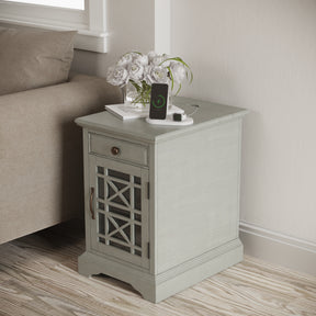 Craftsman Antique Grey Power Chairside Table - Ornate Home