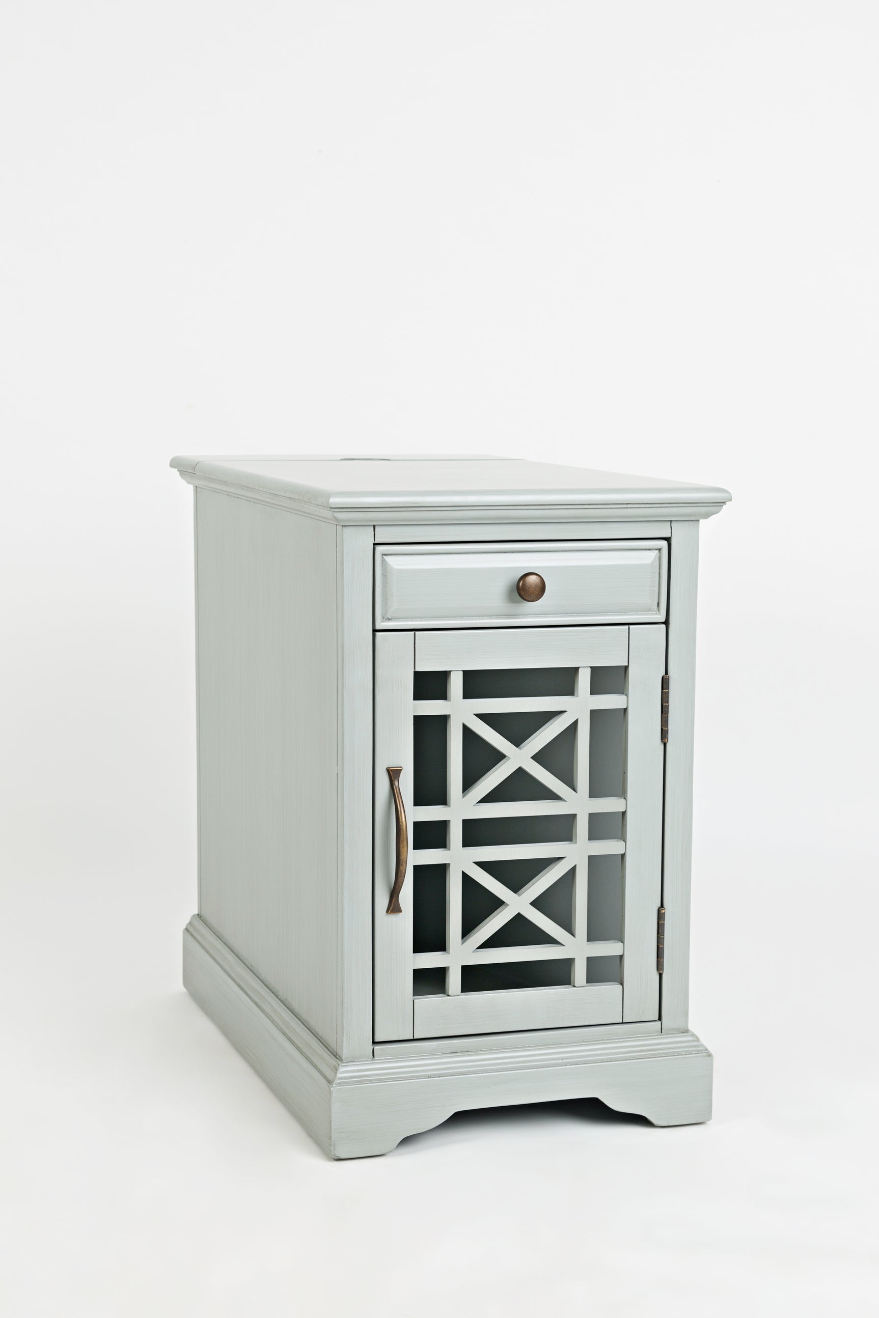 Craftsman Antique Grey Power Chairside Table - Ornate Home