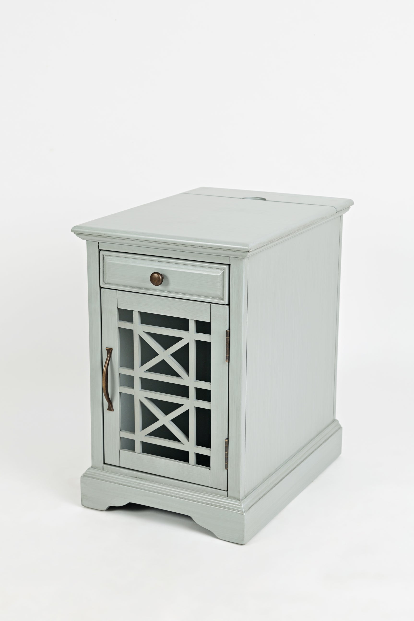 Craftsman Antique Grey Power Chairside Table - Ornate Home