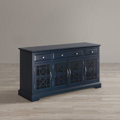 Craftsman Navy Blue 60 Media Unit - Ornate Home