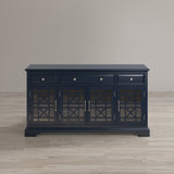 Craftsman Navy Blue 60 Media Unit - Ornate Home