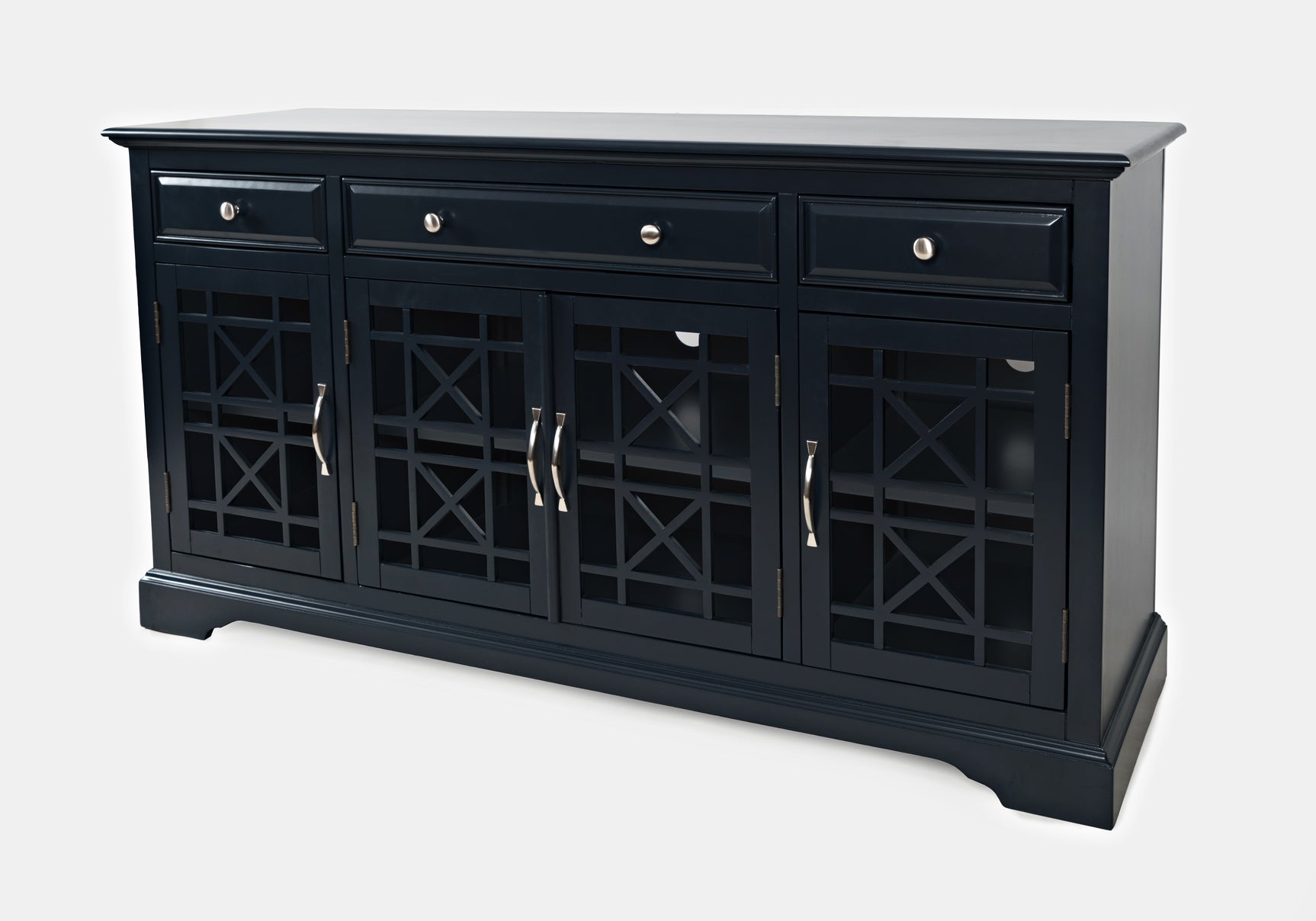 Craftsman Navy Blue 60 Media Unit - Ornate Home