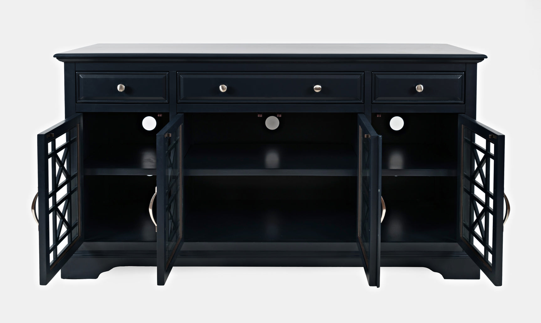Craftsman Navy Blue 60 Media Unit - Ornate Home