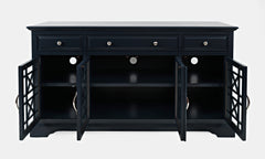 Craftsman Navy Blue 60 Media Unit - Ornate Home
