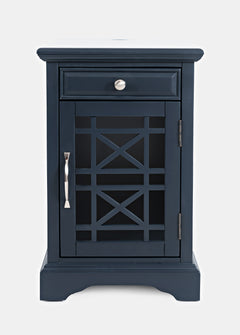 Craftsman Navy Power Chairside Table - Ornate Home