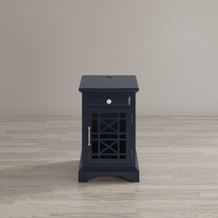 Craftsman Navy Power Chairside Table - Ornate Home