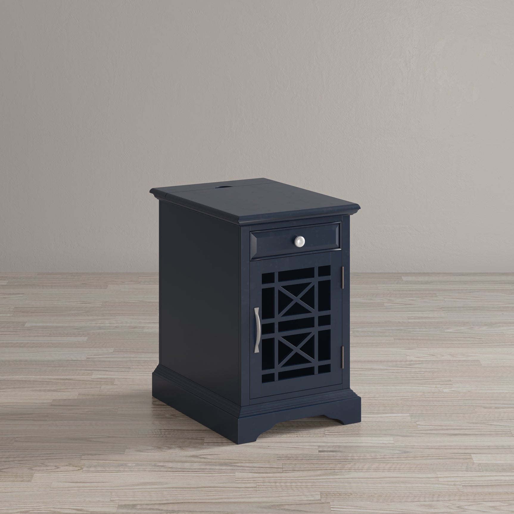 Craftsman Navy Power Chairside Table - Ornate Home