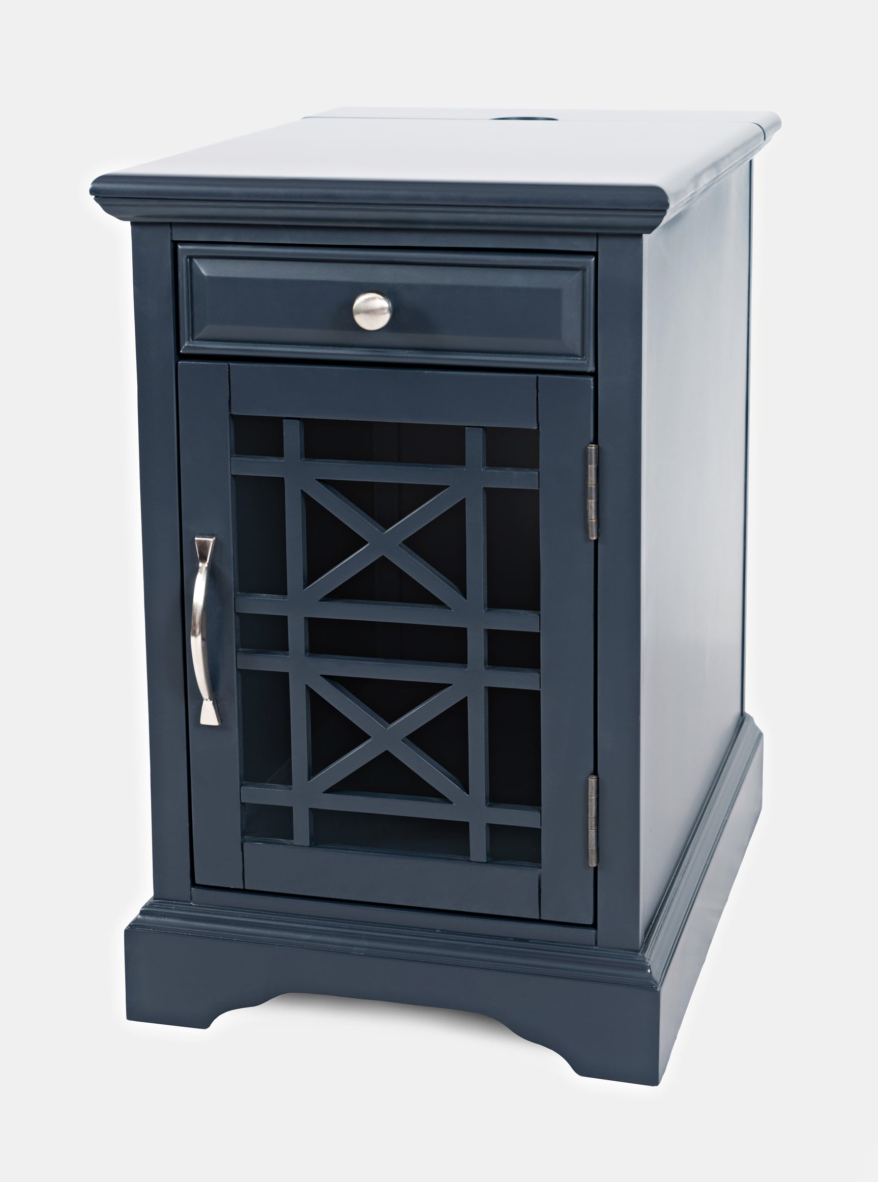 Craftsman Navy Power Chairside Table - Ornate Home