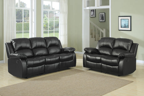 Cranley Black Double Reclining Sofa - Ornate Home