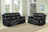Cranley Black Double Reclining Sofa - Ornate Home