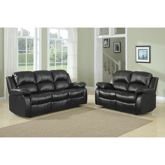 Cranley Black Double Reclining Sofa - Ornate Home