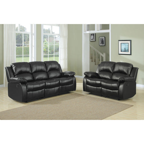Cranley Black Double Reclining Sofa - Ornate Home