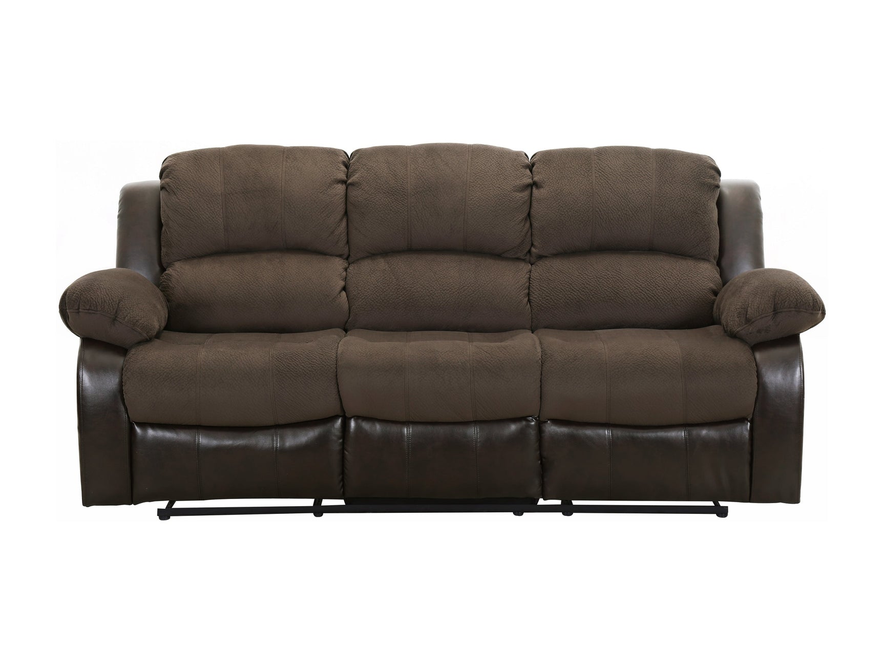 Cranley Brown Double Reclining Sofa Fabric Seating - Ornate Home