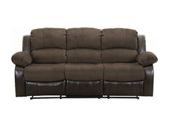 Cranley Brown Double Reclining Sofa Fabric Seating - Ornate Home