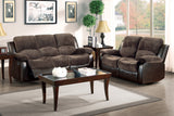 Cranley Brown Double Reclining Sofa Fabric Seating - Ornate Home