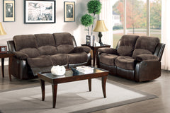 Cranley Brown Double Reclining Sofa Fabric Seating - Ornate Home