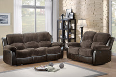 Cranley Brown Double Reclining Sofa Fabric Seating - Ornate Home