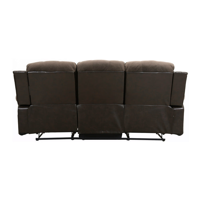 Cranley Brown Double Reclining Sofa Fabric Seating - Ornate Home