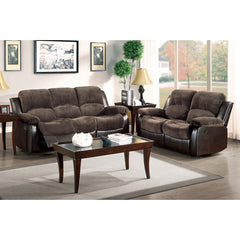 Cranley Brown Double Reclining Sofa Fabric Seating - Ornate Home