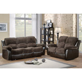 Cranley Brown Double Reclining Sofa Fabric Seating - Ornate Home